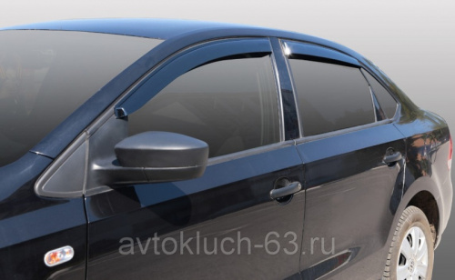 Дефлекторы (ветровики) для окон накладные Volkswagen Polo 2010 седан Voin в интернет-магазине avtofirma63.ru 