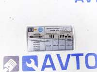 Информационная табличка о рекомендуемом давлении в шинах для Лада Приора в интернет-магазине avtofirma63.ru 