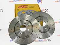 Передние тормозные диски R15, вентилируемые с перфорацией и насечками для а/м 1117-1119, 2190-2191, АТС-SPORT в интернет-магазине avtofirma63.ru 