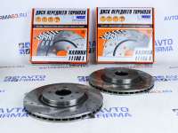 Передние тормозные диски R15, вентилируемые с перфорацией и насечками для а/м 1117-1119, 2190-2194, Alnas sport в интернет-магазине avtofirma63.ru 