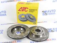 Передние тормозные диски R13 вентилируемые с перфорацией и насечками для а/м 2110-2112, 1117-1119, 2190-2194, АТС-SPORT в интернет-магазине avtofirma63.ru 