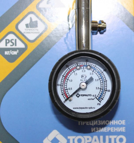Манометр шинный легковой с кнопкой сброса TopAvto в интернет-магазине avtofirma63.ru 