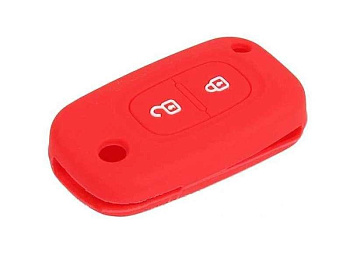 Чехол ключа зажигания силиконовый Renault на 2 кнопки, красный в интернет-магазине avtofirma63.ru 