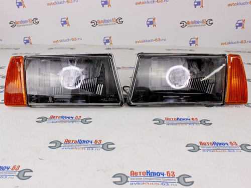 Передние тюнинг фары ВАЗ 2108 с Би линзой и ангельскими глазками  для ВАЗ 2108-099