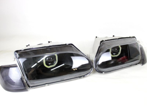 Фары с БИ-Линзой и квадратными ангельскими глазками на ВАЗ 2113-2115