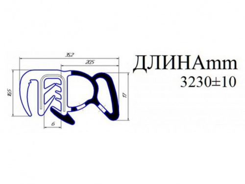 Уплотнитель проемов задних дверей Шевроле Нива