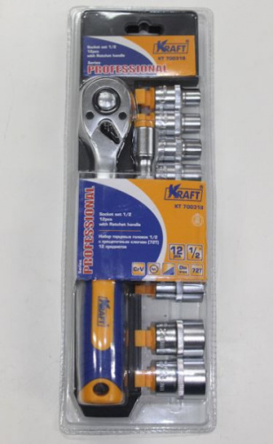 Набор торцевых головок с трещоткой 1/2 12 предметов KRAFT в интернет-магазине avtofirma63.ru 