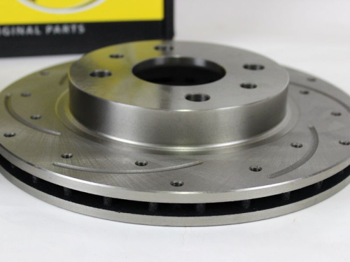 Передние тормозные диски R13, вентилируемые с перфорацией и насечками для а/м 2110-2112, 1117-1119, 2170-2172, 2190-2194, Hofer в интернет-магазине avtofirma63.ru 