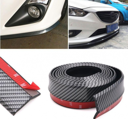 Универсальная резиновая губа Самурай Карбон на передний бампер в интернет-магазине avtofirma63.ru 