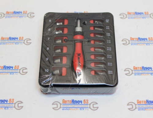 Отвертка реверсивная с набором бит и торцевых головок Matrix в интернет-магазине avtofirma63.ru 