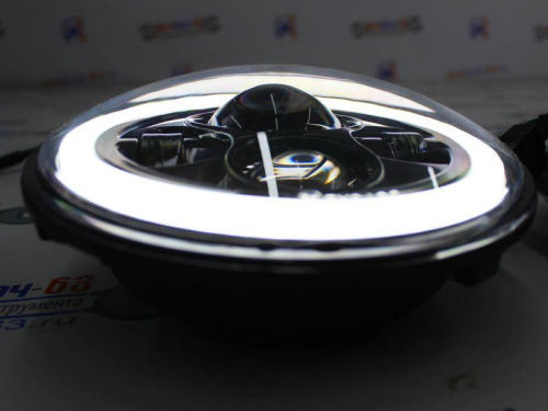 Фары светодиодные линзованные для а/м 2121, УАЗ, со встроенными ДХО и повторителем HP-HLD-002