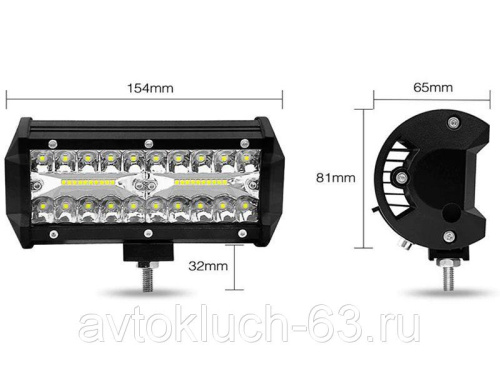 Фара противотуманная прямоугольная диодная 120W JG-120A
