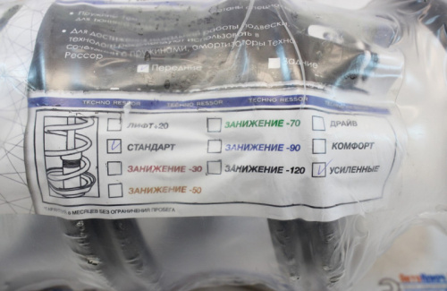 Передние пружины усиленные Лада Калина, Калина 2 стандарт Технорессор в интернет-магазине avtofirma63.ru 