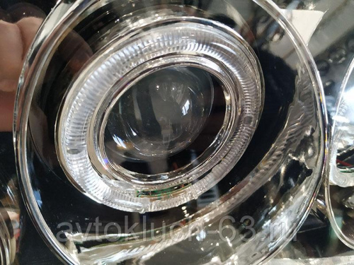 Передние фары ВАЗ 2109, хром, LED Angel Eyes  для ВАЗ 2108-099