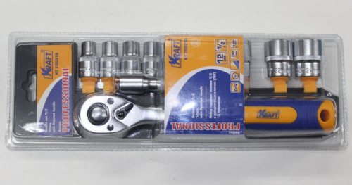 Набор торцевых головок с трещоткой 1/2 12 предметов KRAFT в интернет-магазине avtofirma63.ru 