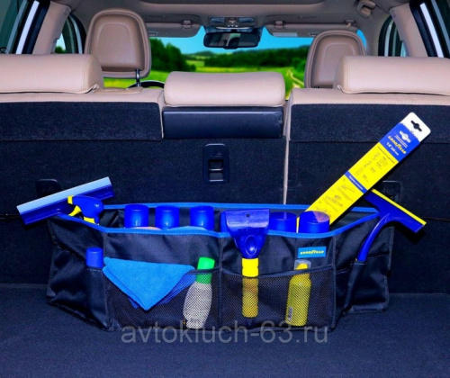 Органайзер подвесной в багажник из карпета для седана, Goodyear в интернет-магазине avtofirma63.ru 