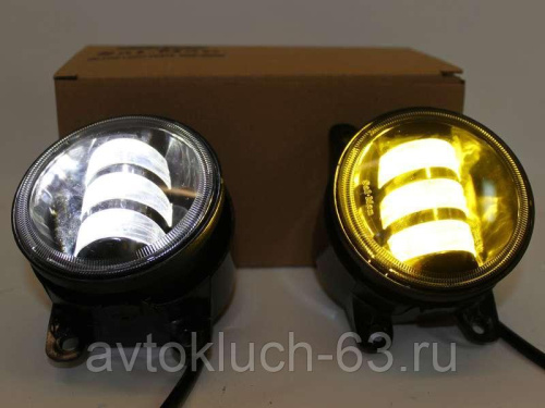 LED противотуманные фары двухрежимные, 3 линзы для а/м 2180, 2121 Urban, 2190 FL, Sal-Man 50W
