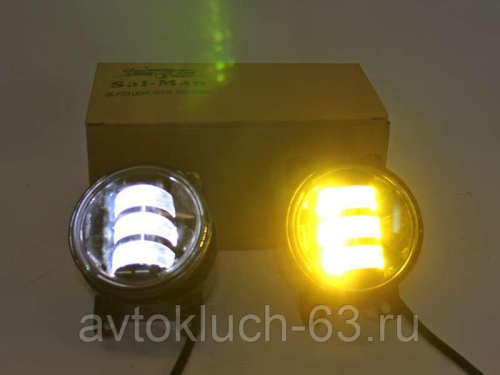 LED противотуманные фары двухрежимные, 3 линзы для а/м 2180, 2121 Urban, 2190 FL, Sal-Man 50W