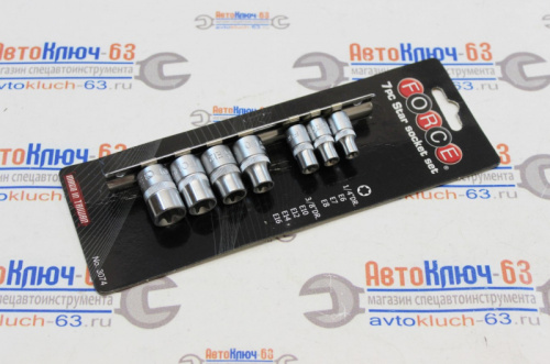 Набор головок 1/4 и 3/8 E6-E16 7 предметов Force в интернет-магазине avtofirma63.ru 