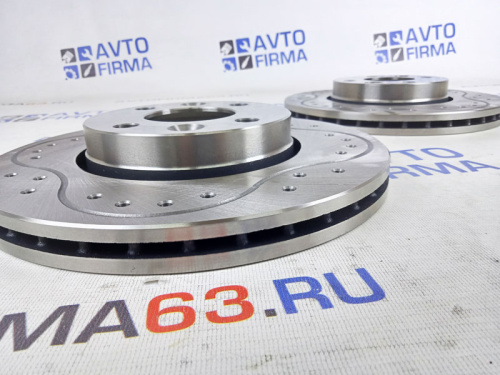 Тормозные диски вентилируемые R15, с перфорацией и насечками для а/м R-90, 2180-2181, ASP в интернет-магазине avtofirma63.ru 