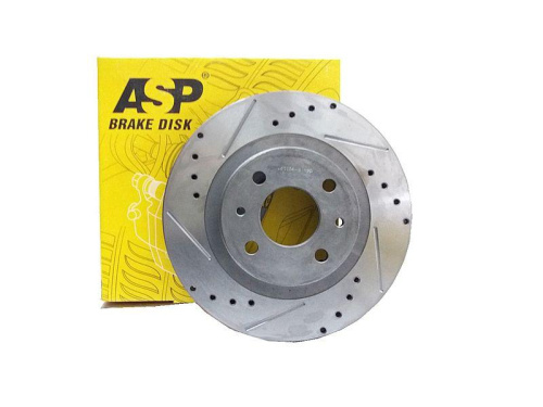 Тормозные диски R14 вентилируемые с перфорацией и насечками на ВАЗ 2112, Лада Гранта, Калина, Приора ASP Спорт в интернет-магазине avtofirma63.ru 