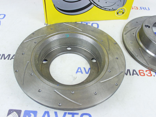 Передние тормозные диски R15, невентилируемые с перфорацией и насечками для а/м 2121, Урбан, АТС-SPORT в интернет-магазине avtofirma63.ru 