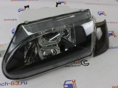 Тюнинг фары для а/м 2114 Лексус с Би линзой черной маской и ангельскими глазками