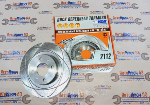 Передние тормозные диски R14 вентилируемые c проточками для а/м 2110-2112, 1117-1119, 2170-2172, 2190-2194, Alnas Euro Sport в интернет-магазине avtofirma63.ru 