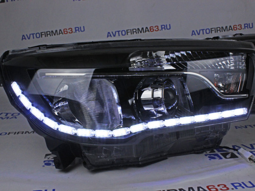 Тюнинг фары Лада Веста с БИ линзами ДХО и Led повторителями в стиле Лексус