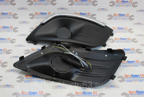 Рамки ПТФ с ДХО и бегающими поворотниками для Лада Ларгус Рамки ПТФ с ДХО и бегающими поворотниками для Лада Ларгус