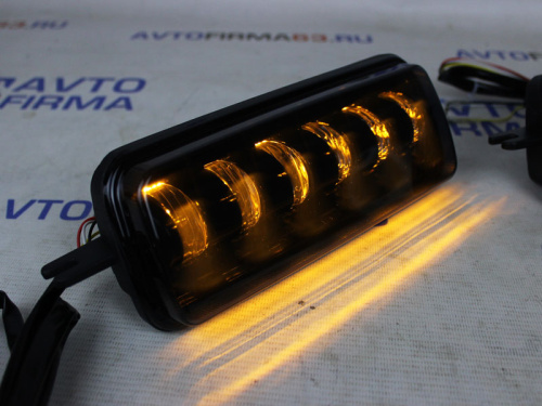 Светодиодные надфарники Лада Нива 6 линз с поворотником