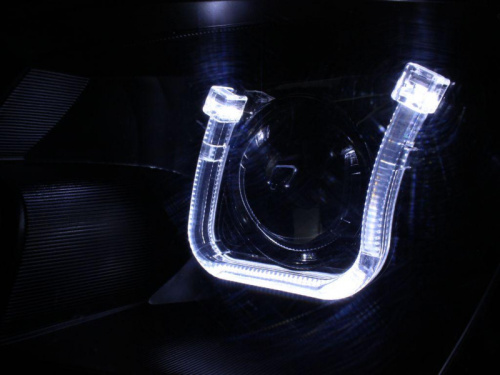 Тюнинг фары Гранта Лексус с Би линзой черной маской