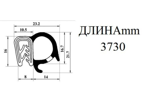 Уплотнитель двери Лада Нива РКИ-52-02