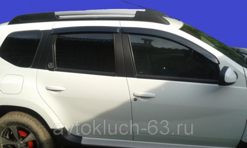 Дефлекторы (ветровики) для окон накладные неломающиеся Samurai Renault Duster Voron Glass в интернет-магазине avtofirma63.ru 