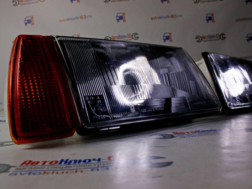 Передние тюнинг фары ВАЗ 2108 с Би линзой и ангельскими глазками  для ВАЗ 2108-099