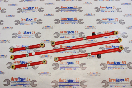 Реактивные усиленные тяги Лада Нива 4х4 регулируемые, втулки желтый полиуретан Лидер-Лифт в интернет-магазине avtofirma63.ru 