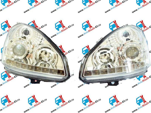 Фары PROSPORT RS-09939 С ДХО и линзой Хром корпус на Лада Приора
