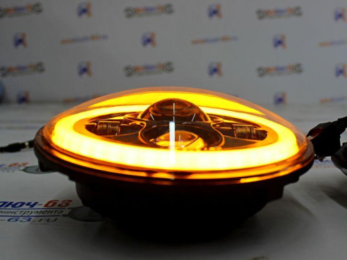 Фары светодиодные линзованные для а/м 2121, УАЗ, со встроенными ДХО и повторителем HP-HLD-002