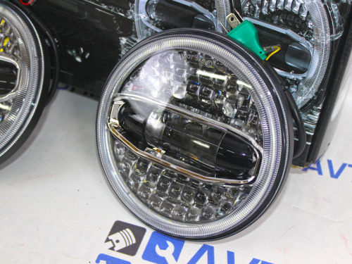 Фары светодиодные для а/м 2121, УАЗ тюнинг с габаритом JG-S030 108W