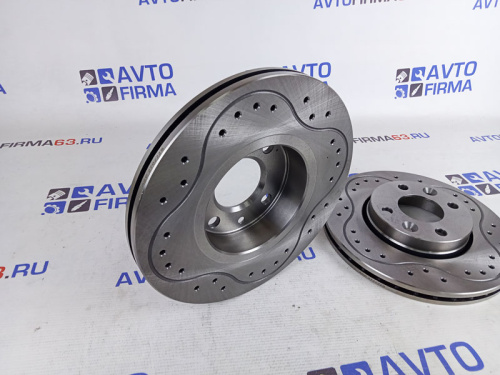 Тормозные диски вентилируемые R15, с перфорацией и насечками для а/м R-90, 2180-2181, ASP в интернет-магазине avtofirma63.ru 