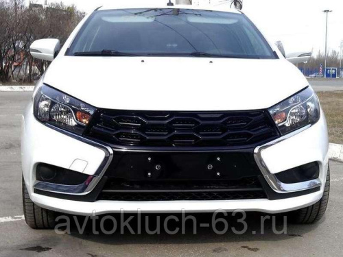 Решетка радиатора на Лада Веста (ячейки) черный глянец в интернет-магазине avtofirma63.ru 