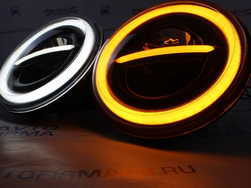 Фары светодиодные Нива, Уаз с встроенными ДХО и повторителем сигнала поворота hp-hld-31-01