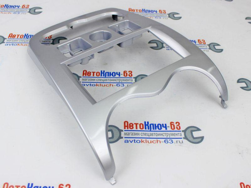 Центральная консоль панели приборов под 2 DIN магнитолу на Лада Ларгус Серебристый глянец