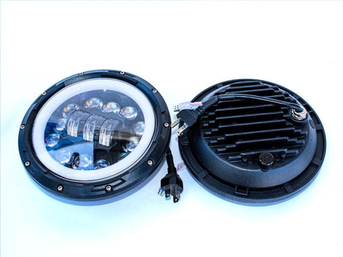 Фары светодиодные 2101, 2121, УАЗ тюнинг с линзованными светодиодами, встроенными ДХО и повторителем