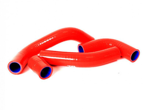 Патрубки радиатора ВАЗ 21073 красный силикон на алюминиевый радиатор инжекторный ДВС (к-т 4 шт.) A-Sport в интернет-магазине avtofirma63.ru 