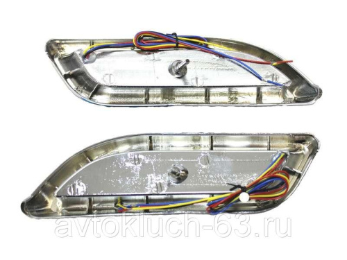 Заглушки в стиле двойного выхлопа для Приора 2, диодные белые