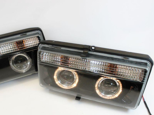 Фары альтернативные с линзами и Led глазками для а/м 2104-2107