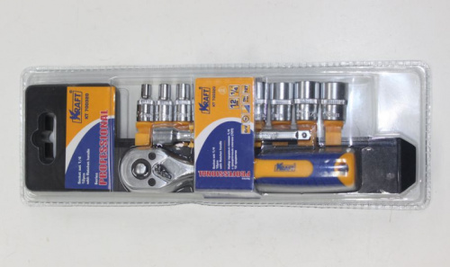 Набор торцевых головок с трещоткой 1/4 12 предметов KRAFT в интернет-магазине avtofirma63.ru 