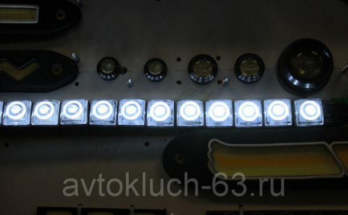 Огни ходовые LED 12V, 12 светодиодов гибкие сегментные 300 мм