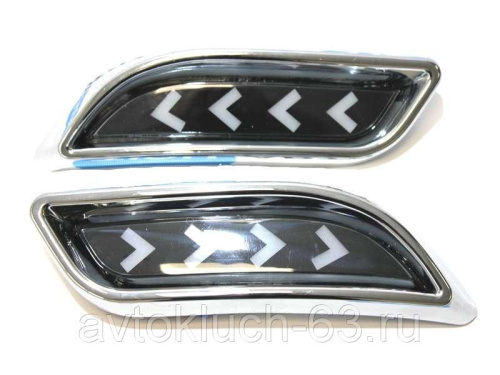 Заглушки в стиле двойного выхлопа для Приора 2, диодные белые